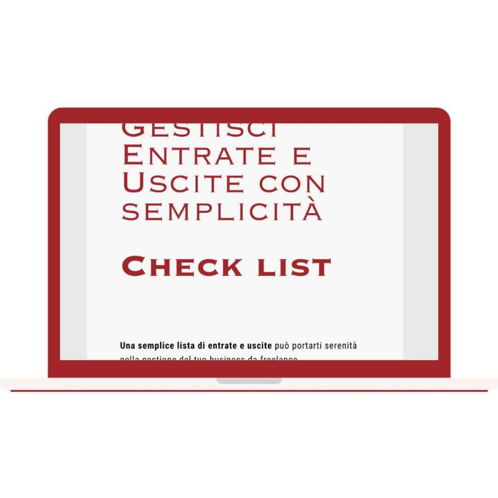 mockup portatile con check list gestione finanze in evidenza